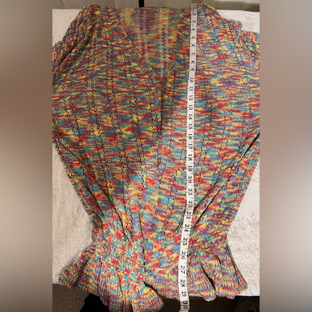 SHEIN Black Fringe Top & Multicolor Cardigan Set Size Women’s Plus 2X NWOT - Picture 15 of 15